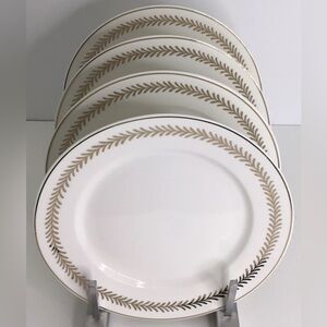 4 Salad Plates GRACE TEAWARE Gold Trim Porcelain 8” NEW